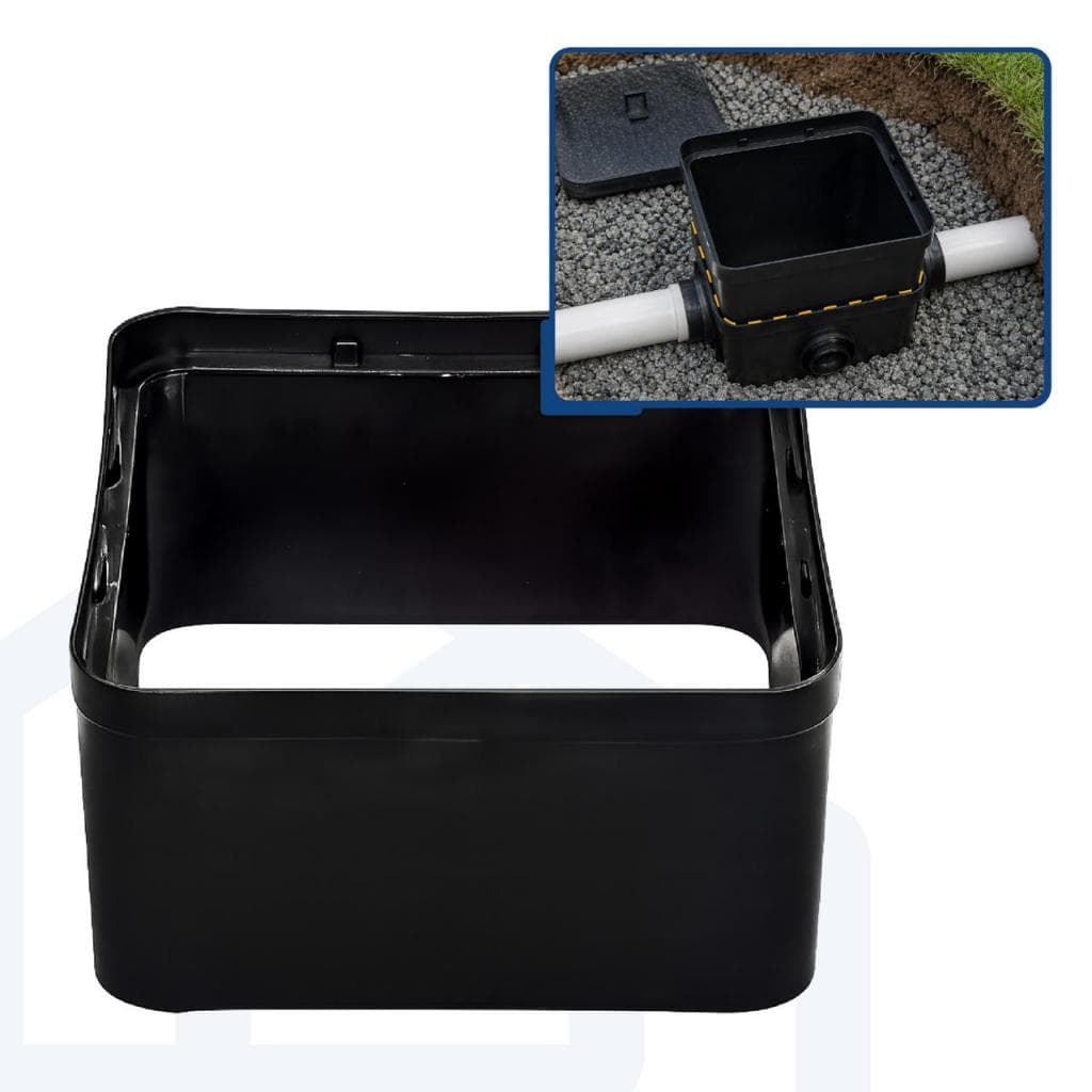 Prolongador Preto 10L Mallton Para Caixa de Passagem e Inspeção Gordura Pluvial