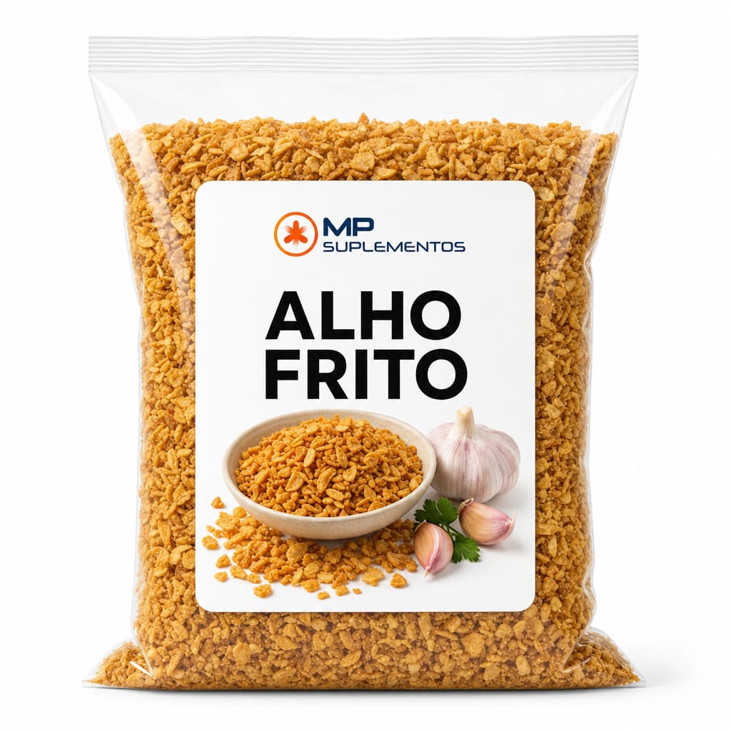 Alho Frito Crocante 1kg Premium Tempero Desidratado Ideal para Finalizar Carnes Arroz e Massas