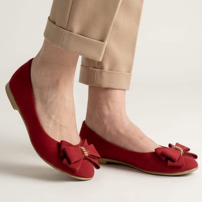 Sapato Sapatilha Feminina Bico Redondo Detalhe Laço Strass Casual Conforto Lançamento Moda Elegancia Luxo