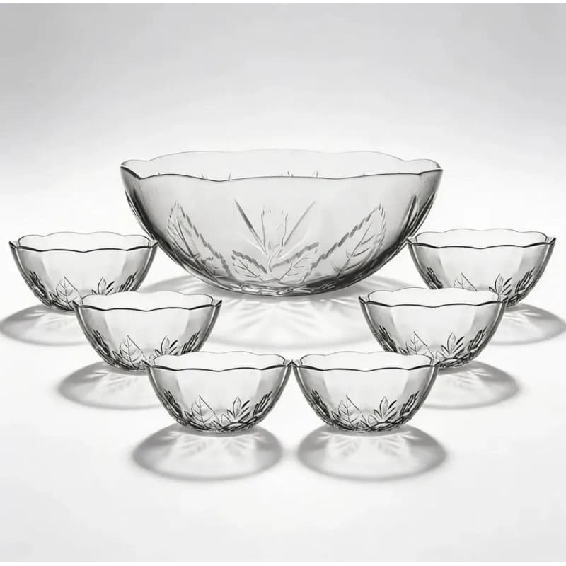 Jogo de Sobremesa 7 peças Tigelas em vidro Bowls Transparente