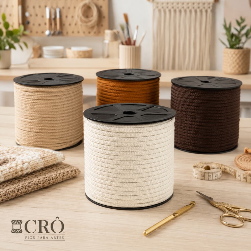 Fio Naútico Premium 100% Poliéster 5 mm 500G Aprox. 240 Metros CROCHÊ, TRICÔ e MACRAMÊ
