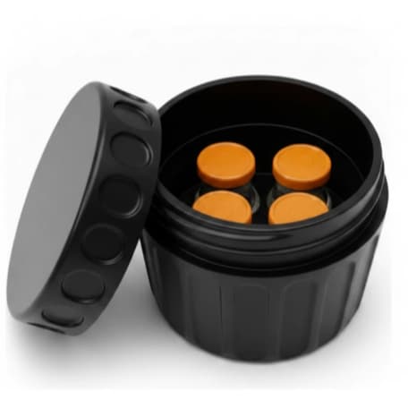Porta Ampola - Vacina Mounj - 4 Unidades 3ml a 5ml Organizador com Tampa Rosca Portátil