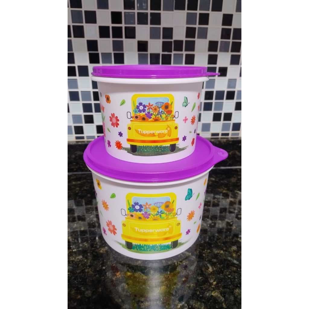 kit 2 Tupperware Caixa Caminho das Flores 2,4 litros e 1,1 litros