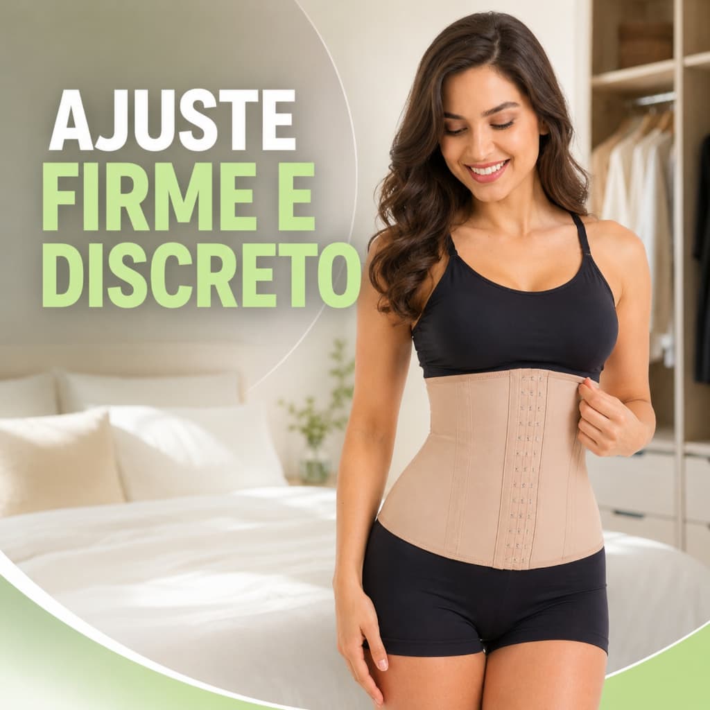 Cinta Abdominal Feminina Esbelt 415 Modelform Emborrachada Pós-Parto Dupla Regulagem Afina a Cintura