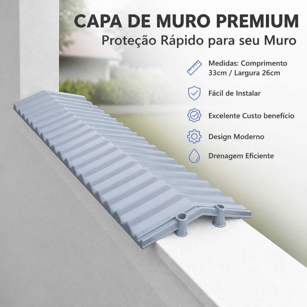 Kit 3 Capa Muro Premium 33x26cm Rufo Plástico Pingadeira Acabamento Proteção Chuva Construção