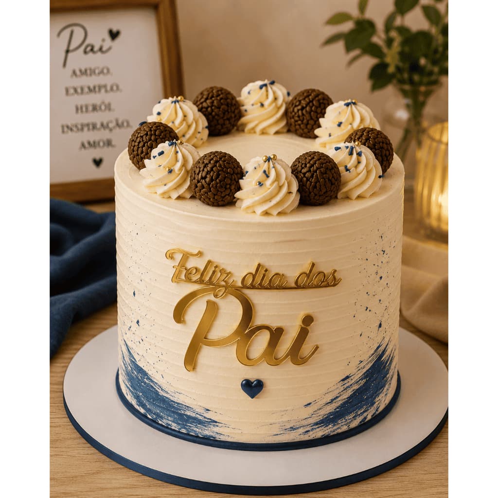 kit aplique feliz dia dos Pai personalizado dourado topo de bolo feliz dia dos Pais topo de bolo te amo Pai LEIA A DES