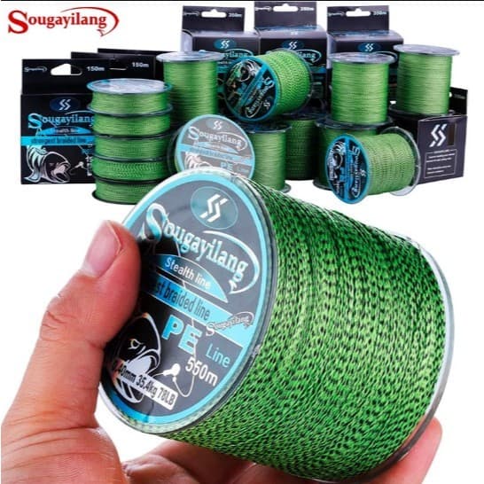 Linha De Pesca Sougayilang 550m De PE Trançado 0.14mm 20Lb Invisível Multifilamento