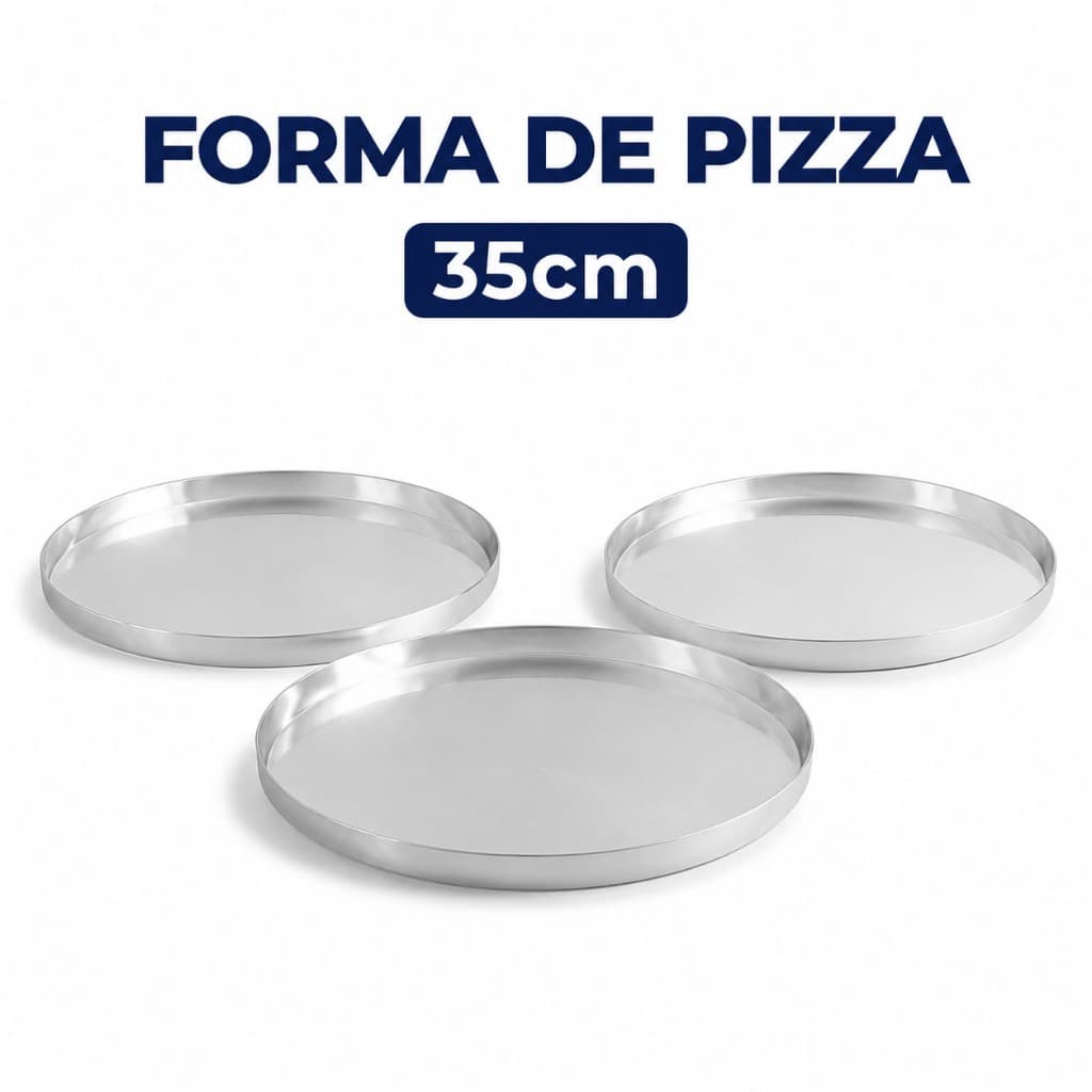 Kit com 3 unidades de forma de pizza de 35cm