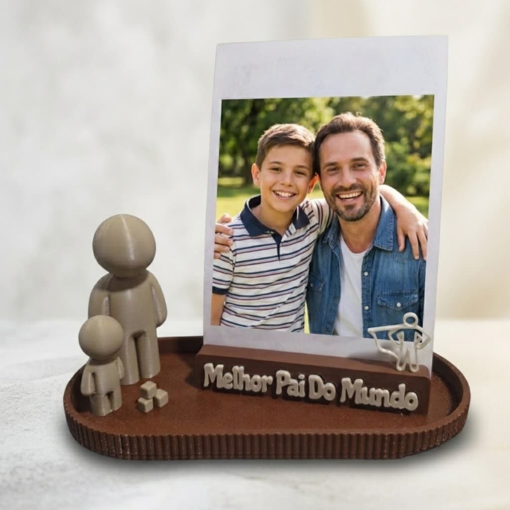 Porta Retrato Melhor Pai do Mundo em Impressão 3D | Presente Criativo para o Dia dos Pais Porta Retrato Decorativo