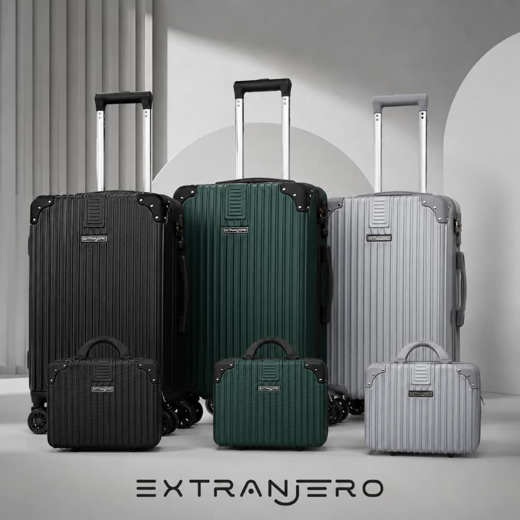 Kit Mala de Viagem com Frasqueira 10kg e 8kg Rodas 360° Removível Zíper Expansível Cadeado TSA