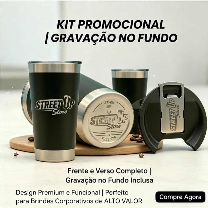 KIt 20 copo térmico 473ML - com personalização - (frente e verso)