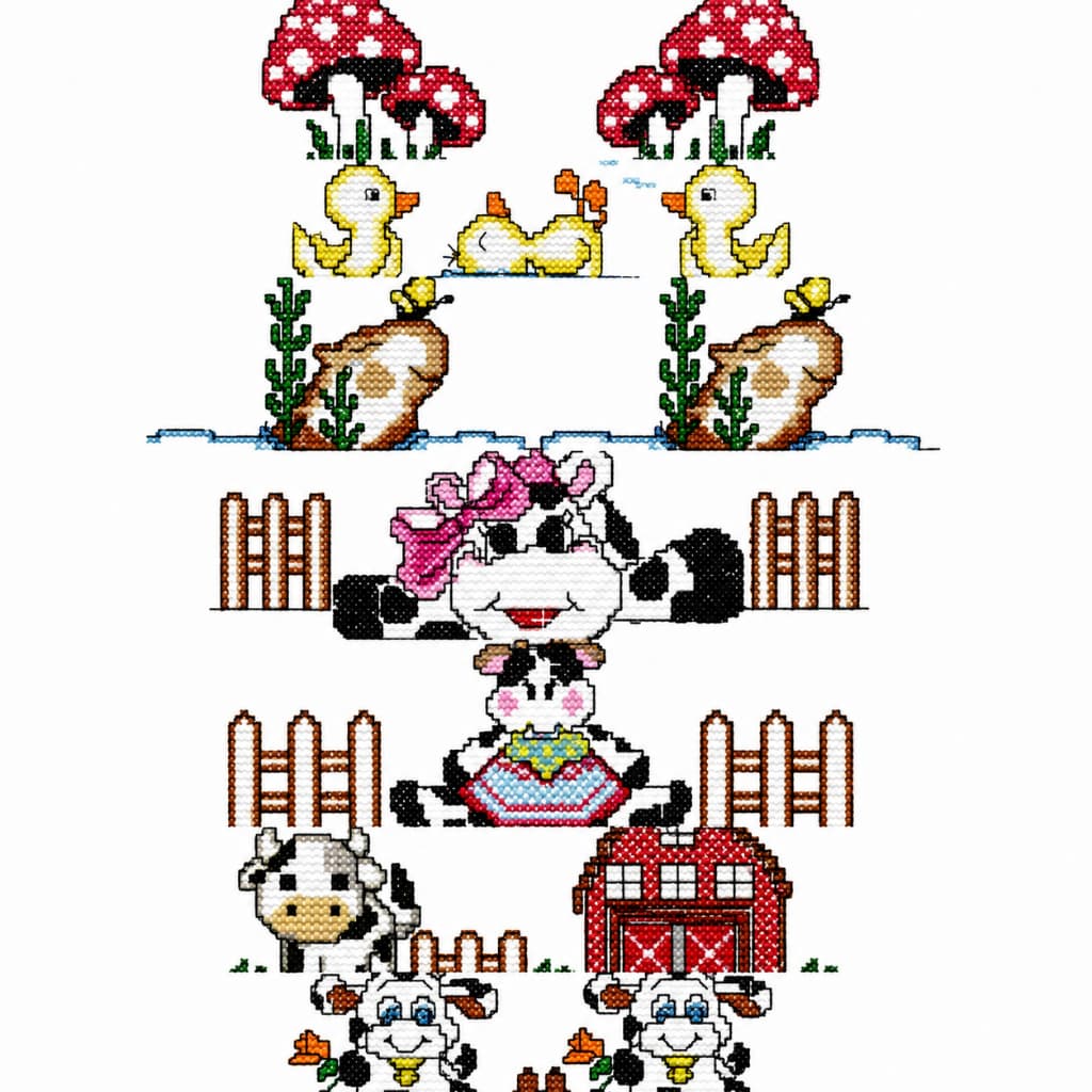 Kit com 08 Faixas Ponto Cruz Diversos para Panos de Prato Guardanapo e Artesanato medidas 9,7 cm x 50cm comprimento