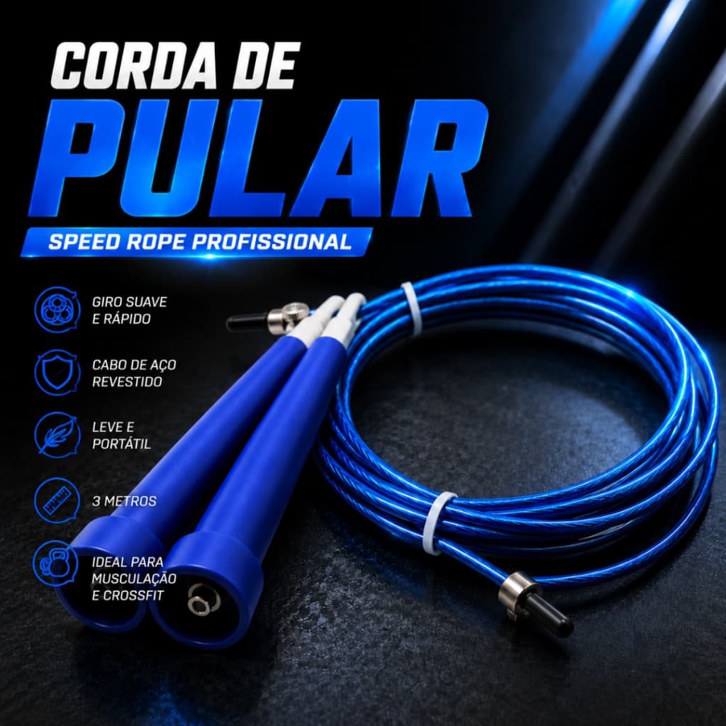 Corda de Pular Profissional de Aço Crossfit