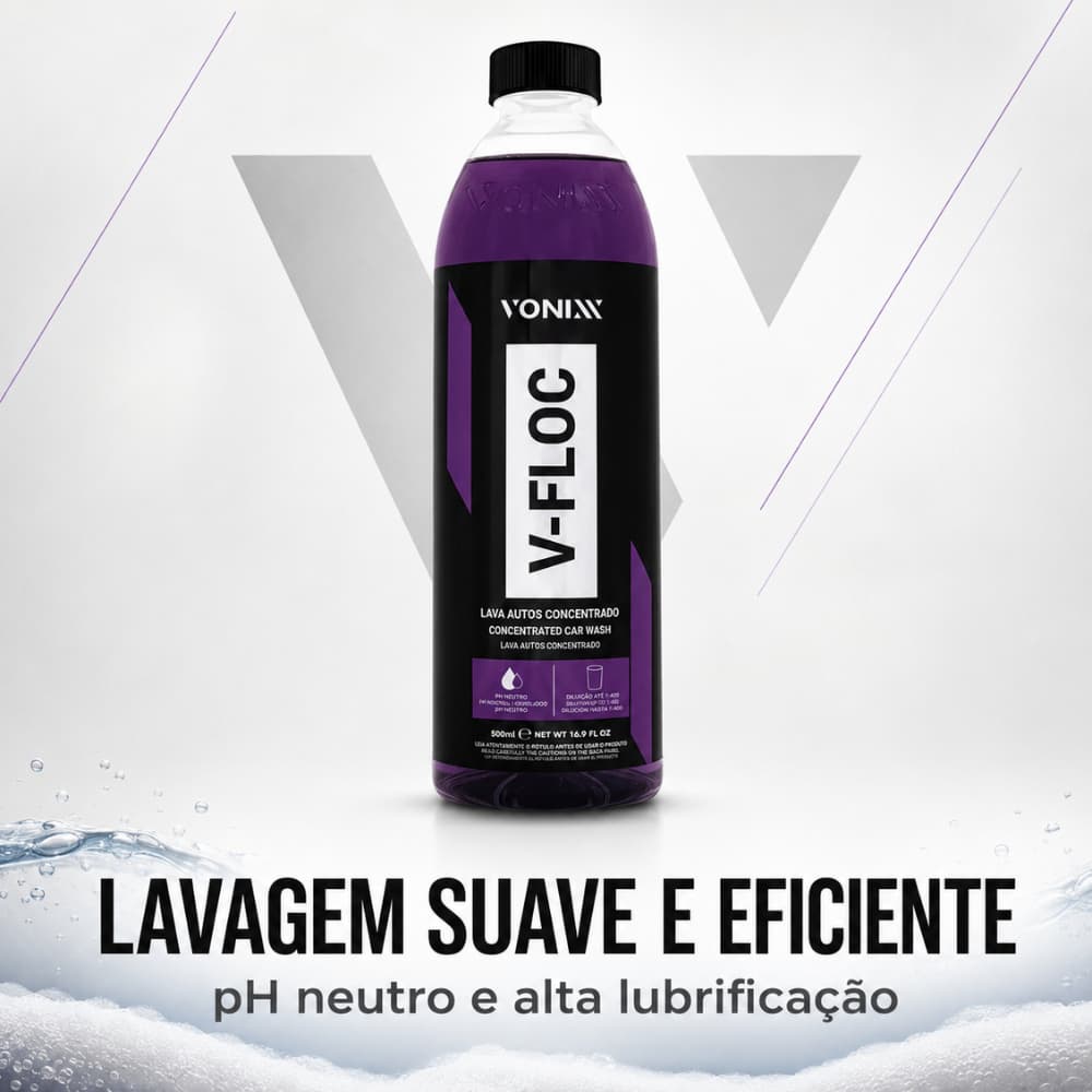 V-Floc Vonixx 500ml Shampoo Automotivo pH Neutro Concentrado Rende Até 200 Litros Snow Foam Original