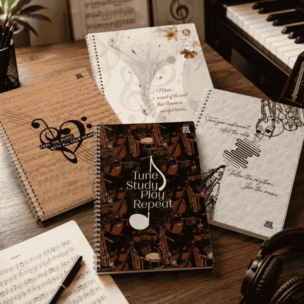 Kit 4 Caderno de Música 1 Matéria Universitario 80 Folhas São Domingos