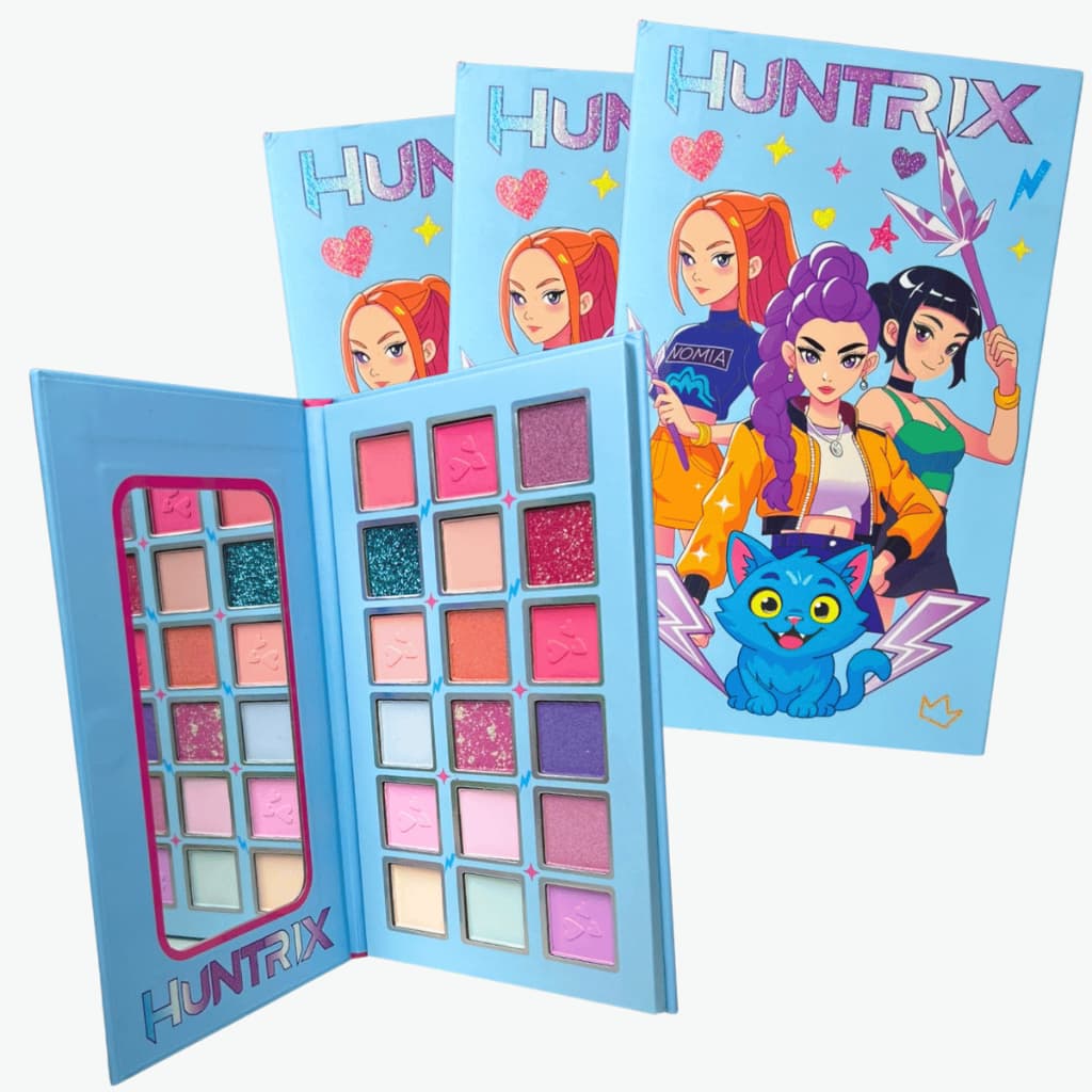 Maquiagem infantil Paleta de Sombras 18 Cores das Guerreiras Kpop Demon Hunters Huntrix Maquiagem Menina