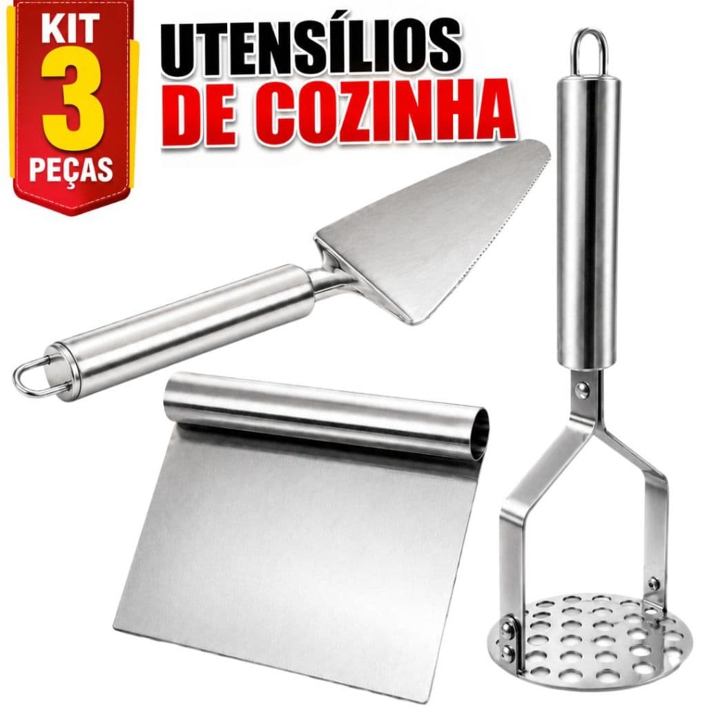 Amassador de batata em Aço Inox Espatula para Bolo e Pizza Espátula para Confeitaria Profissional