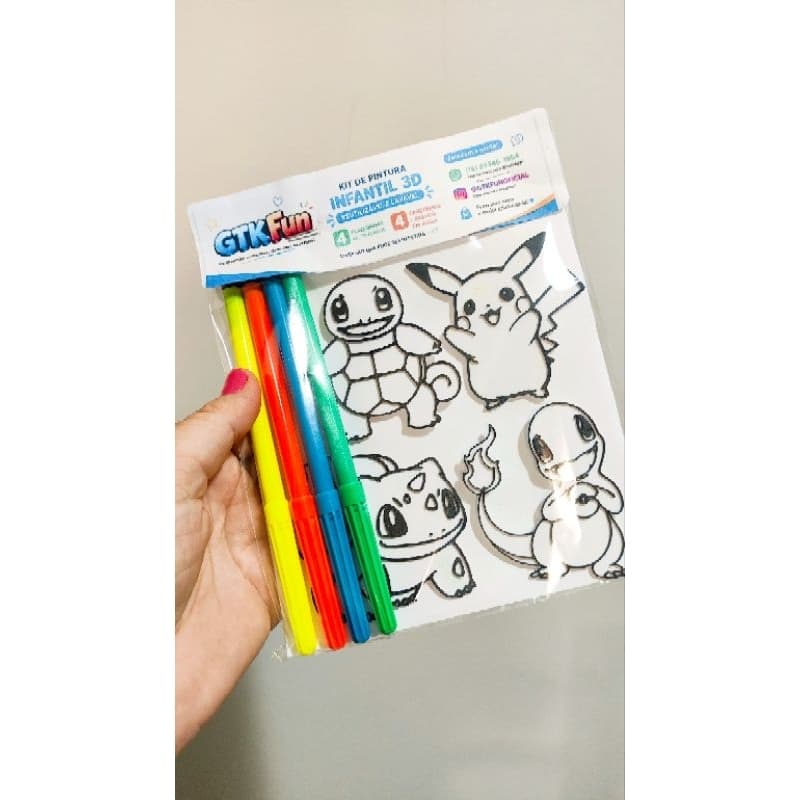 Kit de pintura infantil 3D reutilizável e lavável/ Brinquedo educativo/Presente infantil/ Lembrancinha/ Presente criança