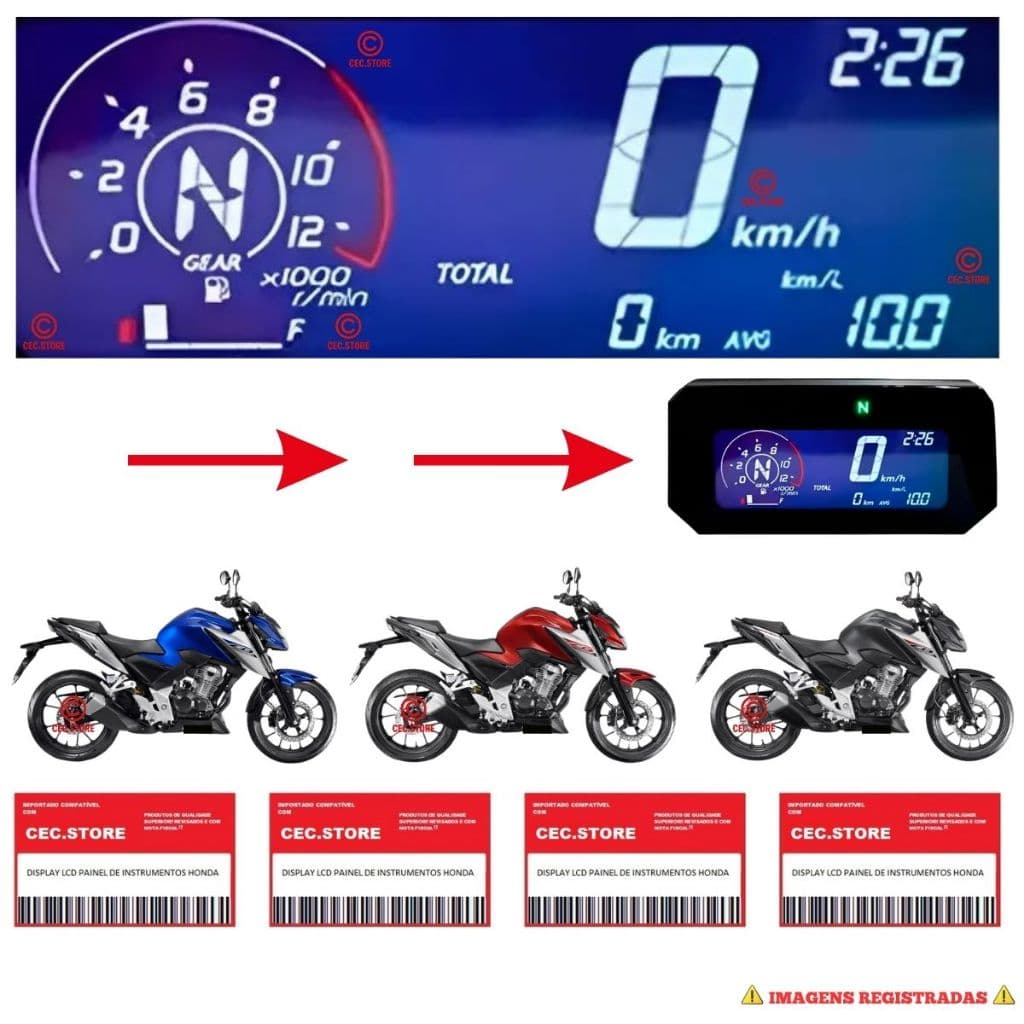 Display Lcd DO Painel DA Moto Honda CB 300f TWISTER 2023 2024 2025 E 2026 - NOVA