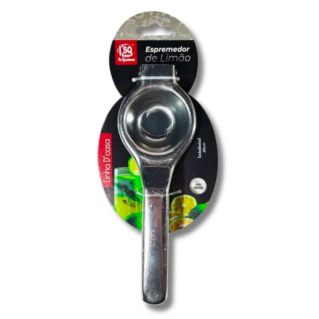 Espremedor de Limão Manual em Aço Inox 20cm Resistente Extrator de Suco para Frutas Cítricas Cozinha