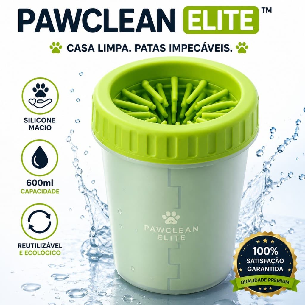 Copo Limpador de Patas para Cachorro e Gato 600ml Lava Patas Pet Silicone Macio Portátil Fácil de Usar
