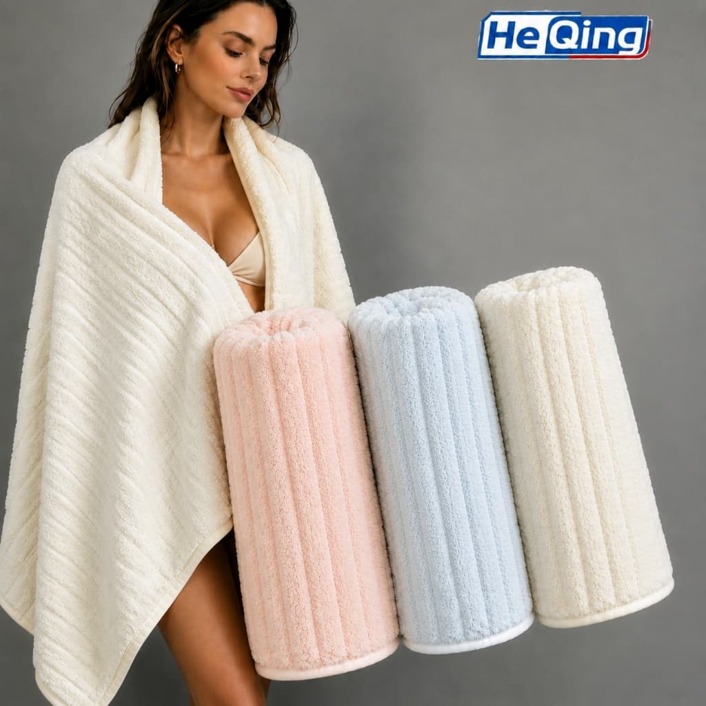 Toalha de Banho Premium Coral Fleece 70x150cm 234g Leve, arejada, absorvente e de secagem rápida