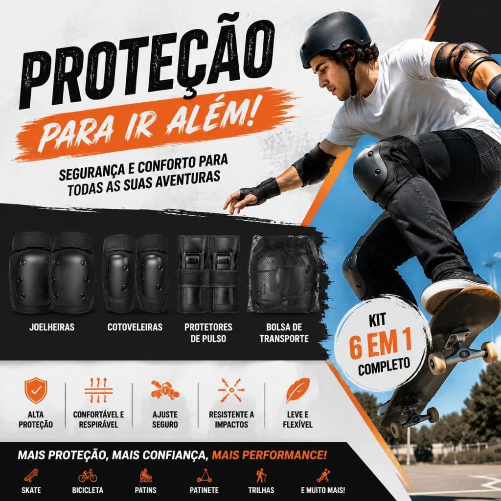 Kit de Proteção Slide para Skate Bike Patins Patinete Unissex Profissional criança suporte pulso+joelho casca respirável