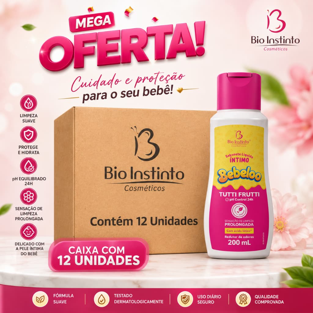 kit 12 Sabonetes Intimo Bebeloo Tutti Frutti Bio Instinto