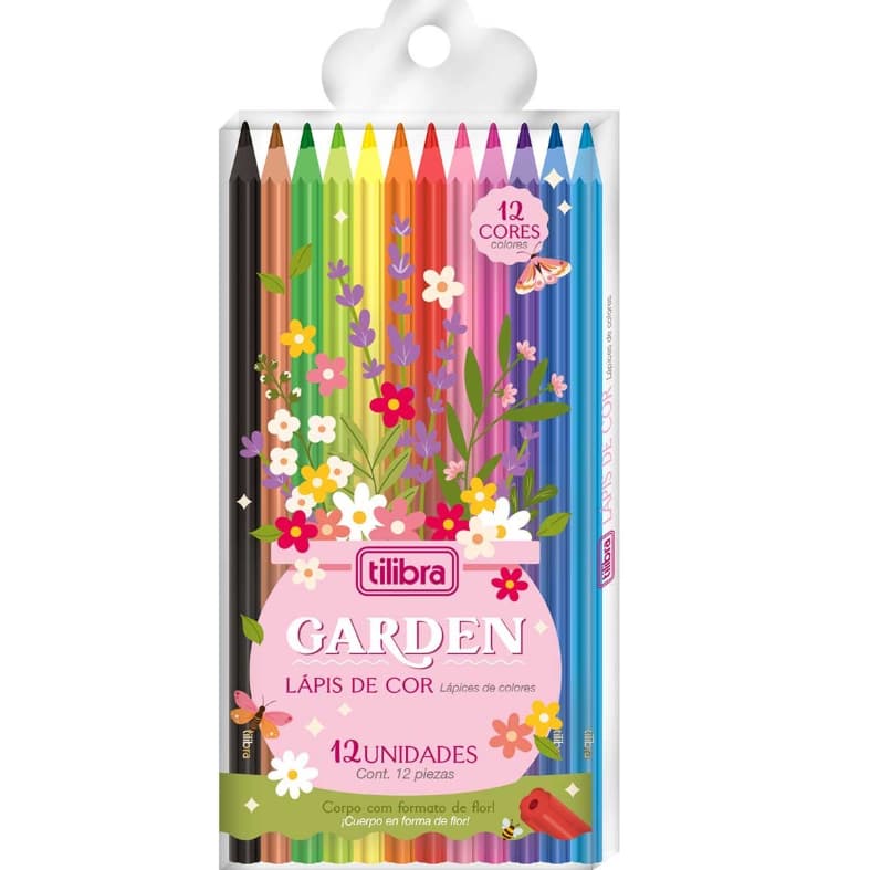 LÁPIS DE COR GARDEN DA TILIBRA - Lápis de cor fofo em formato de flor
