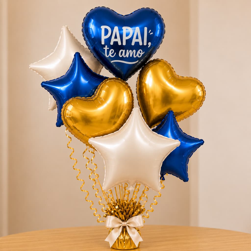 Kit 7 Balões Dia dos Pais Balões Metalizados Festa Decoração Variados 10 Polegadas