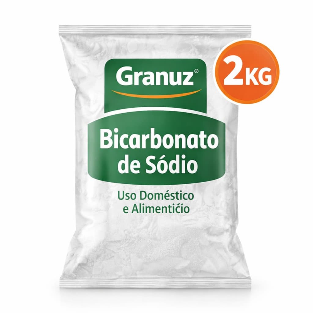 Bicarbonato de Sódio 2Kg 100% PURO Alimentício e Limpeza Granuz Original [Envio HOJE]