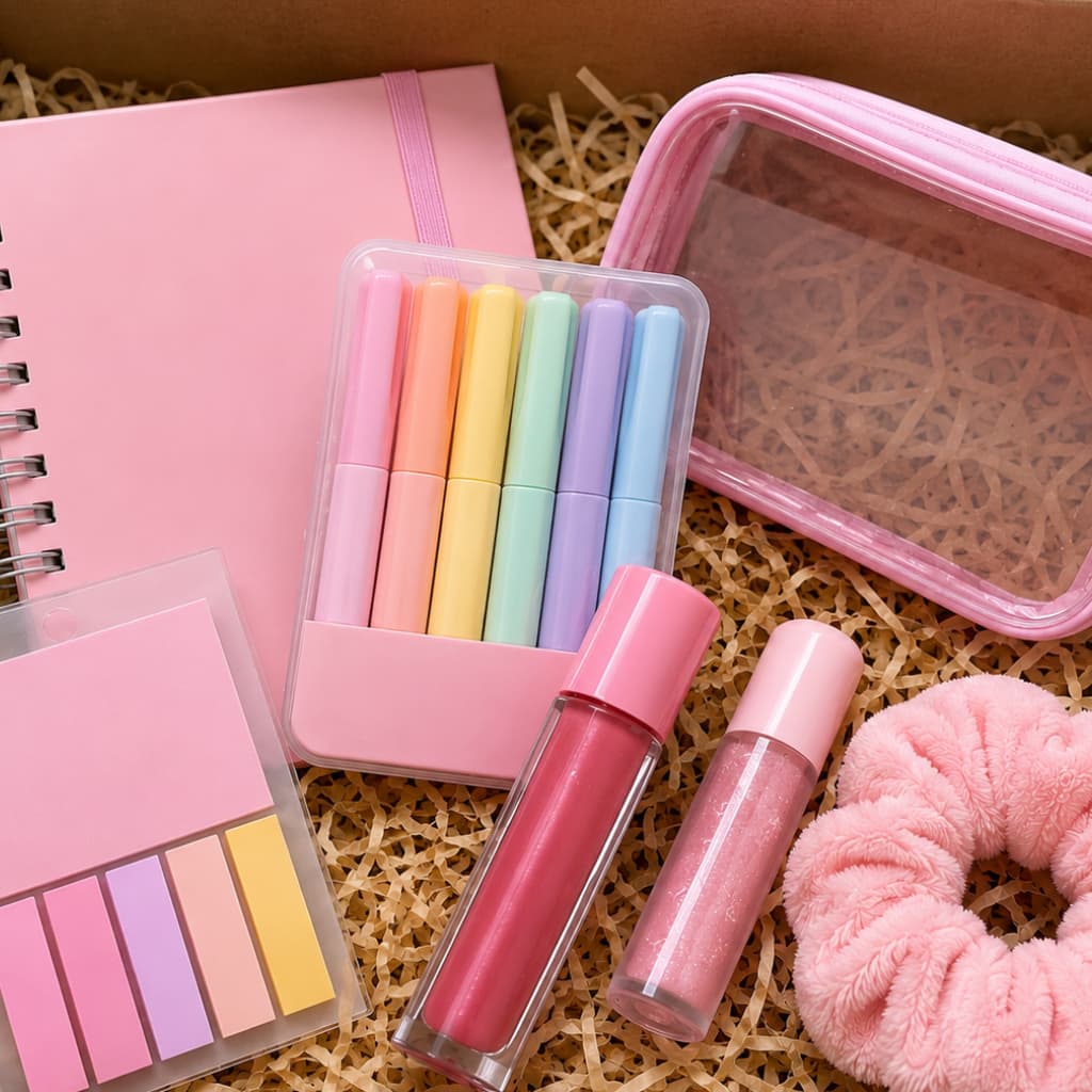 Scoop das Divas Personalizado Papelaria Gloss Beleza Seleção de Itens de Papelaria e Beleza no Mesmo Kit Personalizado