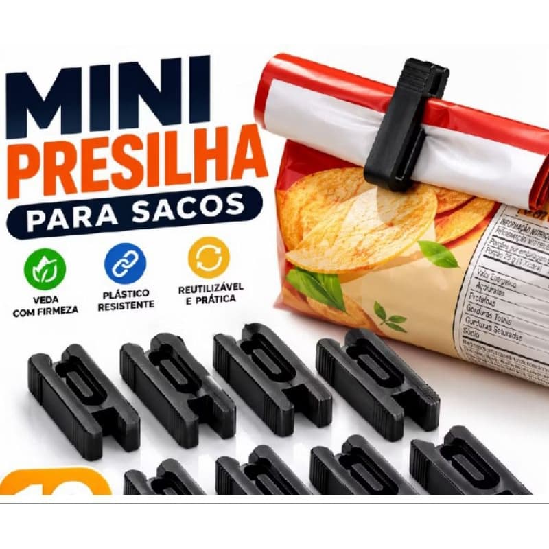 kit Prendedor Vedador Para Saco Clip Embalagens Alimentos