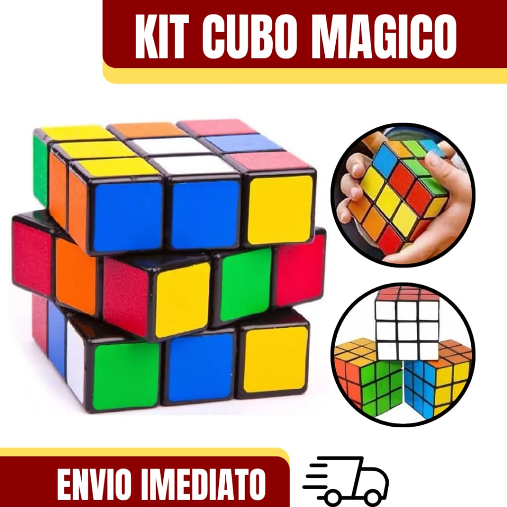 Kit Cubos Mágicos Brinquedo Interativo para Crianças de Qualidade Resistente para Raciocinio