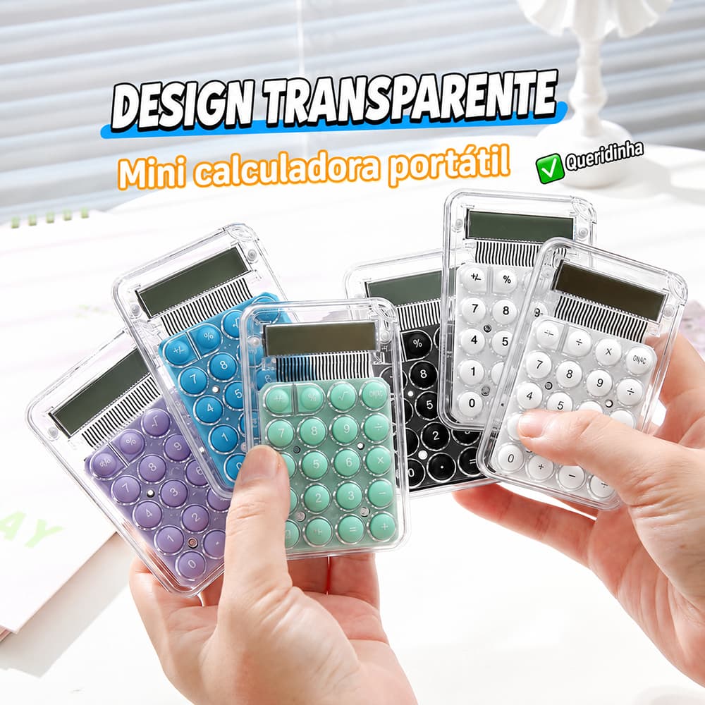 Mini Calculadora De Bolso Matemática Plástica De 8 Dígitos Portátil De Alta Qualidade Colorida