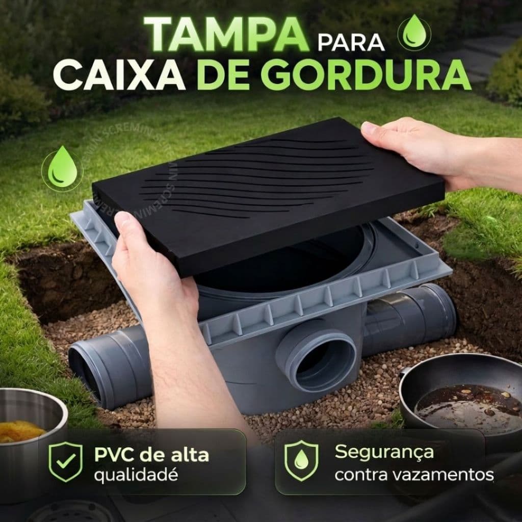Tampa Para Caixa de Gordura PVC Resistente | Vedação Segura | Anti Vazamento | Alta Durabilidade