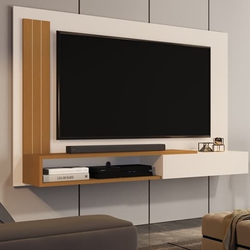 Painel TV Smart Luxo até 50 P Math com porta - Diversas Cores - JM Mais Móveis