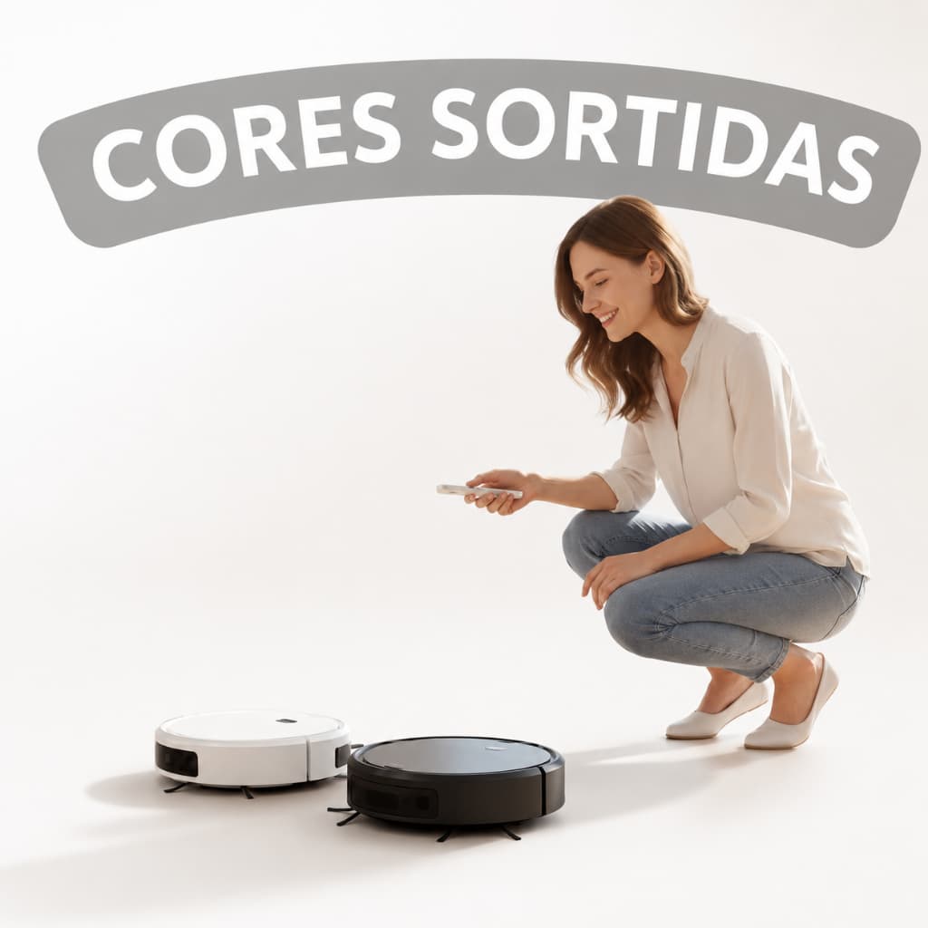 Robô Aspirador de Pó Compacto Recarregável 110V para Limpeza Autônoma Eficiente de Pisos