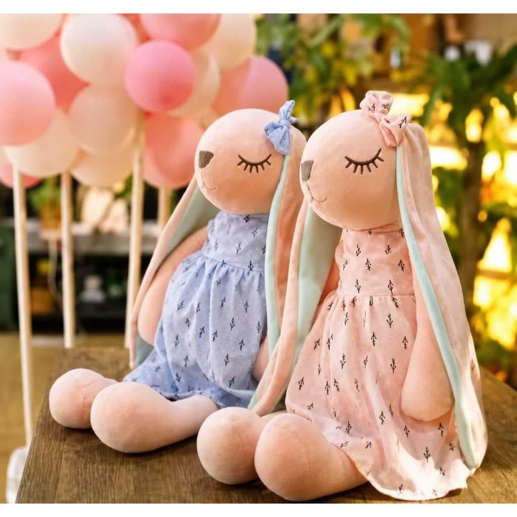 Boneca Pelúcia Coelho Coelhinha Orelhas Grandes Naninha Infantil Bebê Meninas Meninos  Páscoa