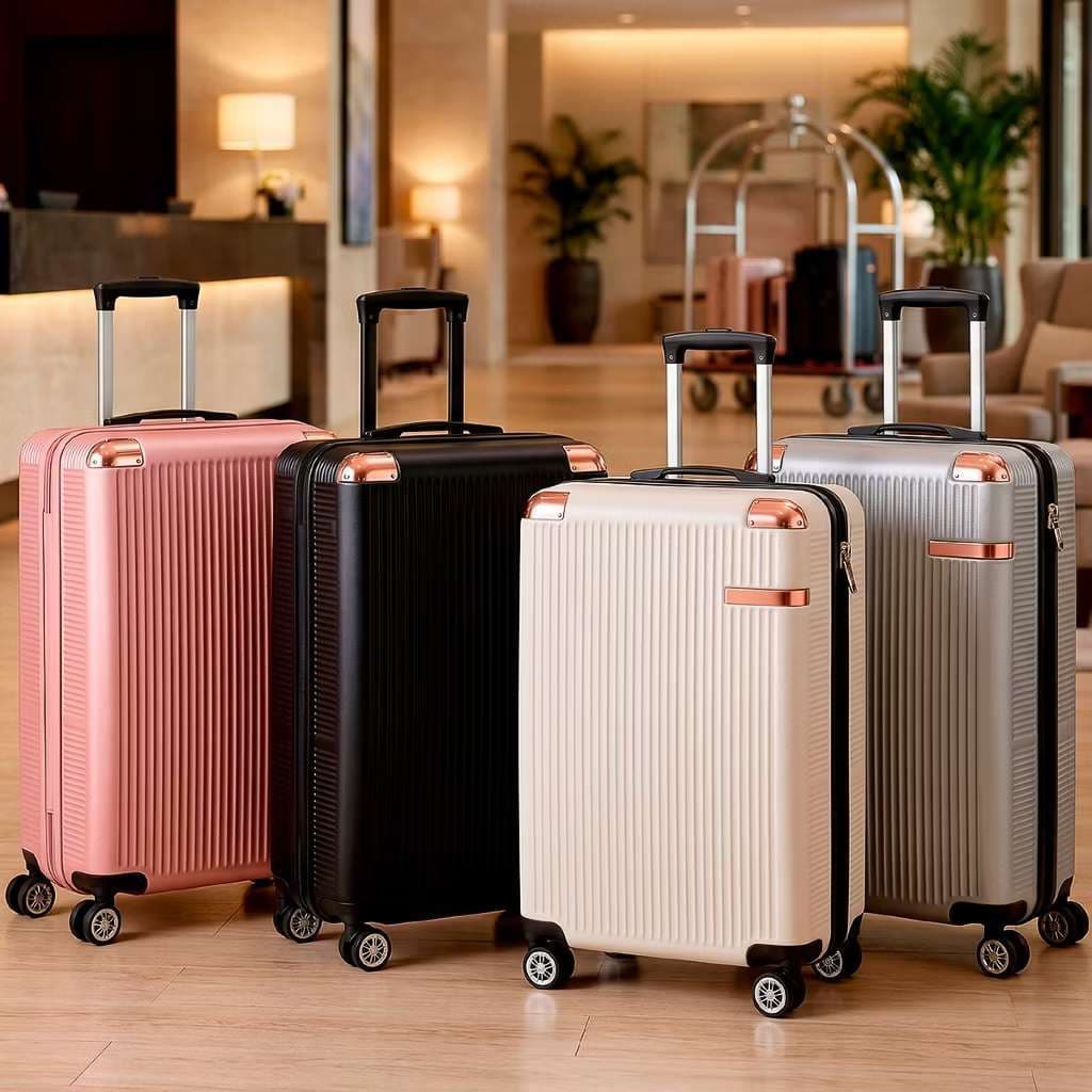 ✈️ Mala de Bordo ABS com Rodas 360°Expansível com zíper duplo, Resistente para Viagens!