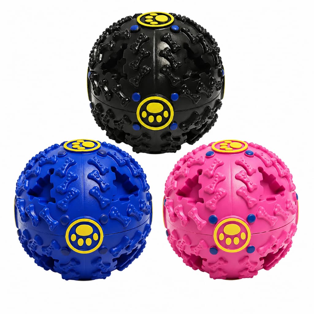 Porta Petisco Brinquedo Para Cachorros Bola Interativa Com Som Pet Resistente