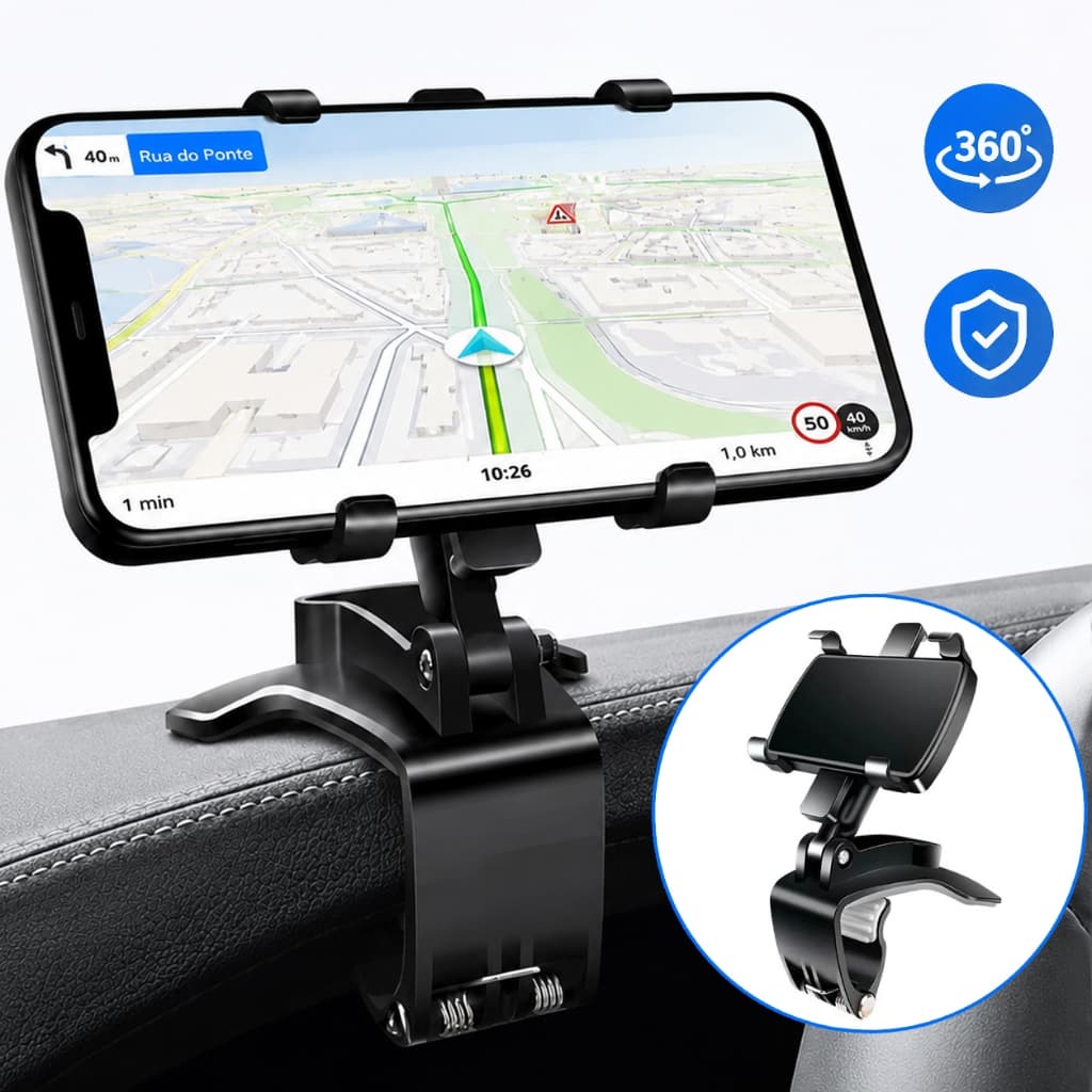 Suporte Veicular Celular 360° Universal Para Painel Carro Ajustável Multifuncional