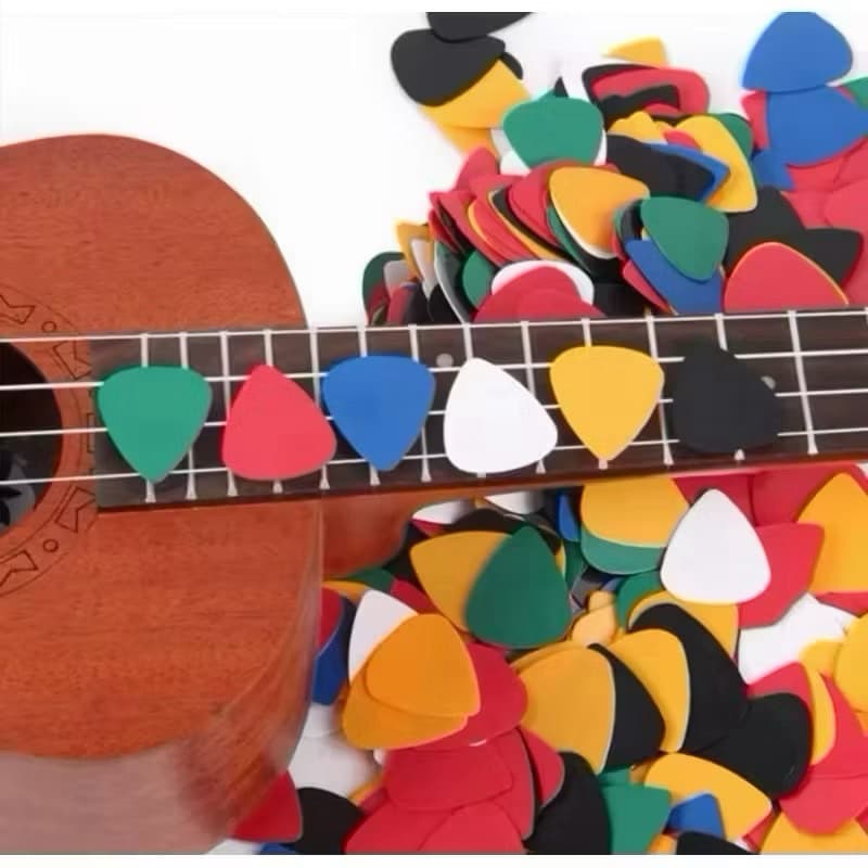Kit de Palhetas 100 Unidades - 0,51mm Espessura - Premium para Guitarra Violão Baixo Cavaco Ukulele