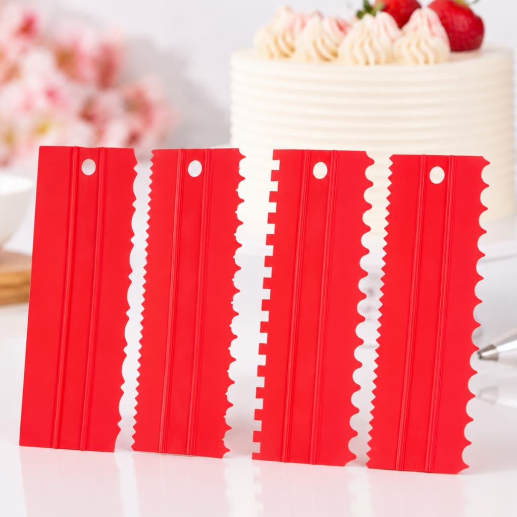 Kit Espátulas Decorativas para Bolo 4 Espátulas de Confeitaria para Chantilly e Buttercream