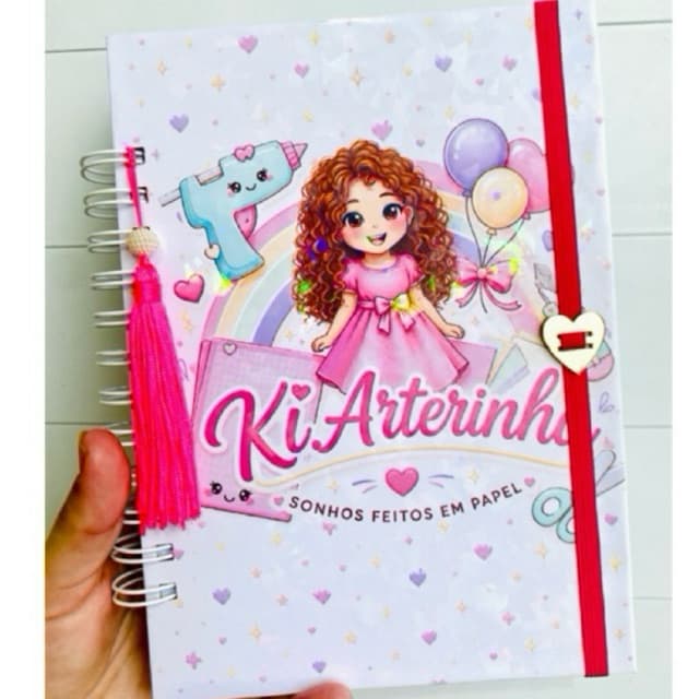Planner Permanente A5 Não Datado Personalizado Capa Dura Wire-O Agenda Feminina Rosa 244 Páginas