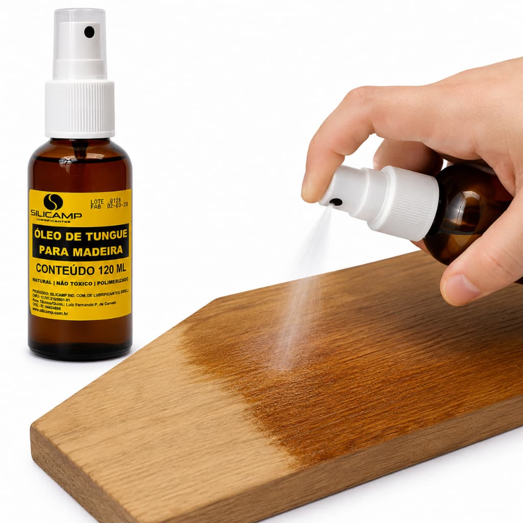 Óleo De Tungue Polimerizado para acabamento e proteção em Madeiras 120 Ml