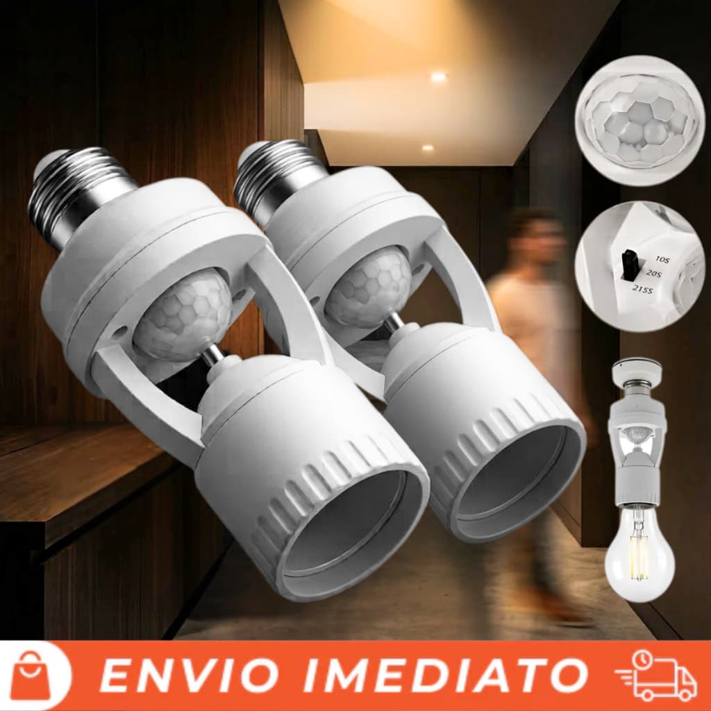 1/2/4 Sensores De Presença e Movimento com Fotocélula Soquete Bocal E27 - Sensor de Presença