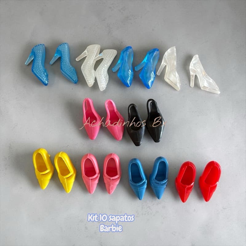 Kit Exclusivo com 5 Sapatos para Boneca NR 13C  Doll 1:6 30 cm Modelos e Cores Diversas  Pé Reto e Pé Curvo | Raros