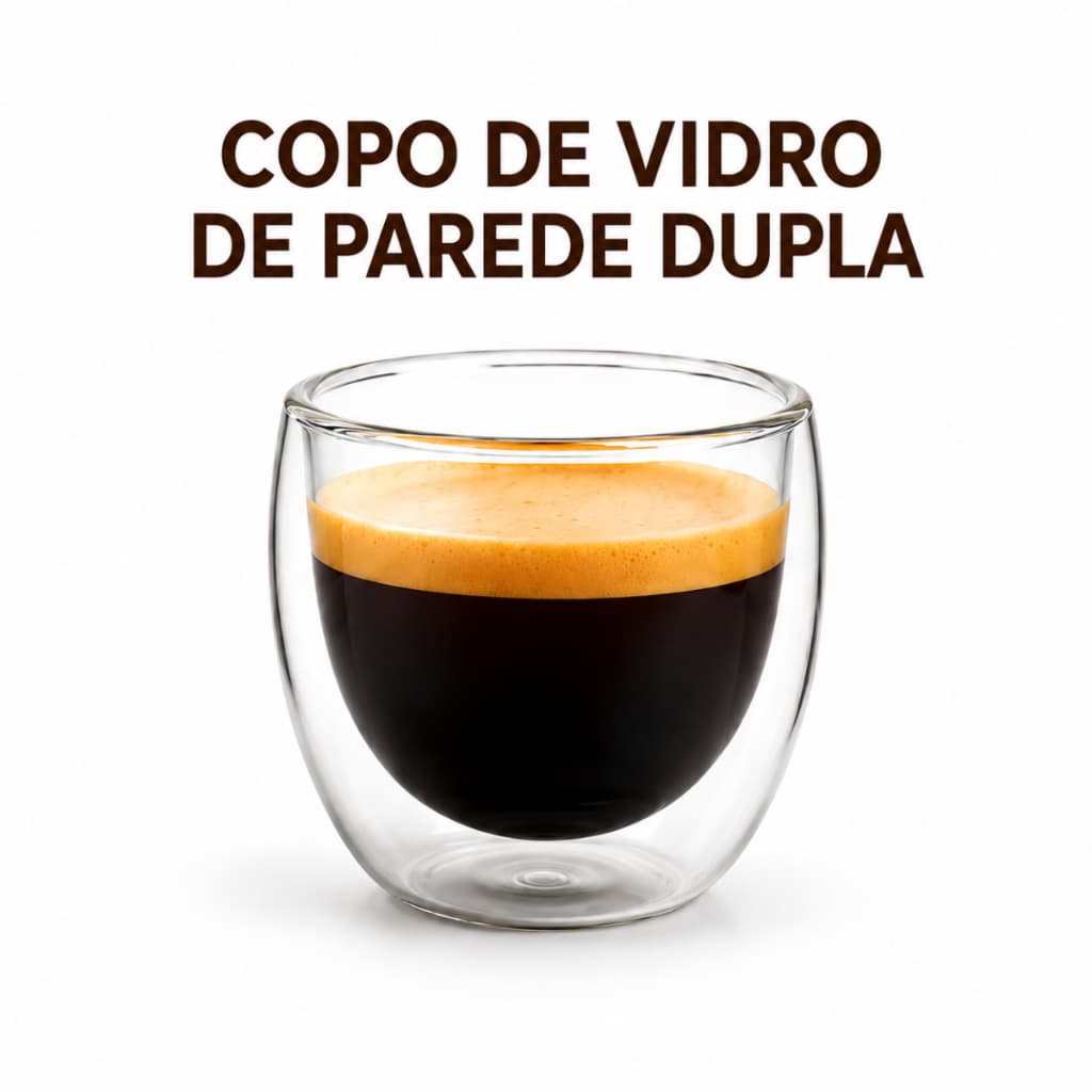 Copo de Vidro Parede Dupla Térmico Café Chá Espresso Bebidas Quentes 80ml 200ml
