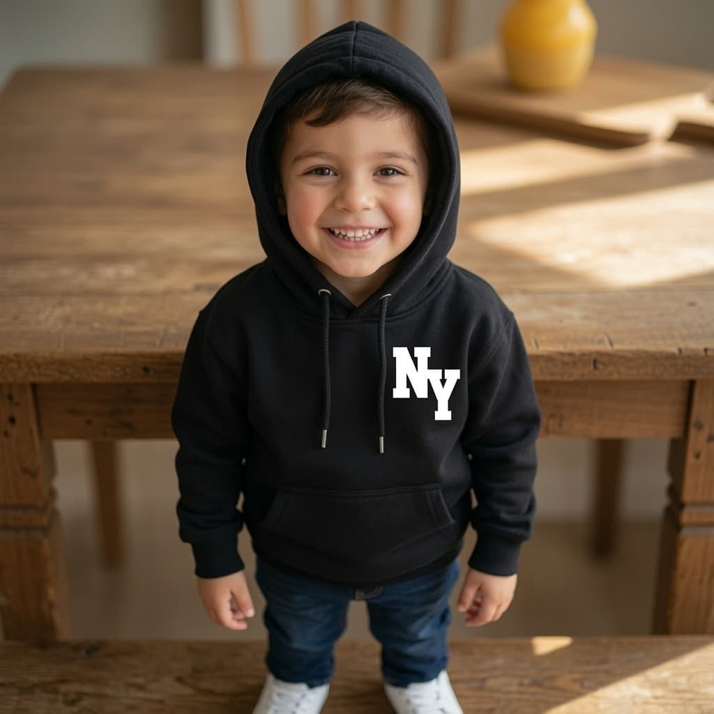 Moletom Infantil Masculino Casaco Com Capuz Canguru NY Quentinho Flanelado Confortável Envio Imediato Tam 4 ao 16